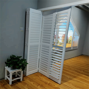 Chất lượng cao PVC ngang Bi-Fold cửa sổ cửa chớp tùy chỉnh bên ngoài và nội thất Rèm cho cửa trượt trồng Shades - Product Image 3