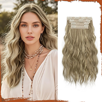 Extensions de cheveux naturels à clipser avec dentelle frontale, longues mèches pour femmes, 100 % cheveux humains Remy, épaississantes et d'apparence naturelle