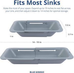 Panier égouttoir pliable et extensible en <span class=keywords><strong>plastique</strong></span> pour évier, résistant au lave-vaisselle, idéal pour légumes, pâtes cuites et plats secs - Product Image 6