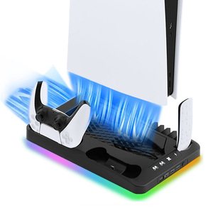 Bộ điều khiển kép sạc đứng cho Playstation 5 đa chức năng dọc quạt làm mát với lưu trữ trò chơi phụ kiện - Product Image 5