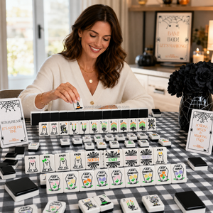 Wholesale Custom <strong>Hocus</strong> <strong>Pocus</strong> Halloween Acrylic Mahjong Tiles Set American Mah Jongg Holiday Gift <strong>Game</strong> - Product Image 3