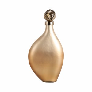 Vaso a forma di bottiglia con decorazione scultorea in metallo per soggiorno, camera da letto, ufficio, decorazione da tavolo - Product Image 4