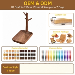 Boîte <span class=keywords><strong>de</strong></span> rangement <span class=keywords><strong>de</strong></span> <span class=keywords><strong>bureau</strong></span> élégante et moderne à deux niveaux en bois écologique personnalisable, organisateur multifonctionnel pour clés et bijoux - Product Image 6
