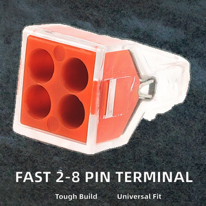 FAST Terminal LT-104/102/108 Compact 2-8 <b>Pin</b> Universal Wiring Connector Quick DIN Contact Copper Material for Junction Box - Product Image 3