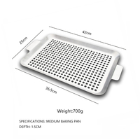 Lot de paniers de cuisson perforés en acier inoxydable de qualité alimentaire avec larges poignées pour barbecue extérieur et grillades de légumes