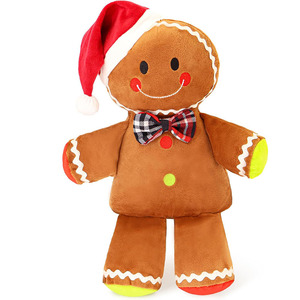 8561 2026 Nuevo Diseño de Juguete de Peluche de Jengibre Navideño con Mejillas Rojas y Gorro de Santa Claus, Muñecos de Peluche Suaves para Abrazar, Regalos de Navidad para Niños - Product Image 1