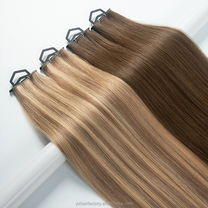 Extensions de cheveux naturels vierges Remy en gros, double trame, blond platine, extensions capillaires Genius - Product Image 1