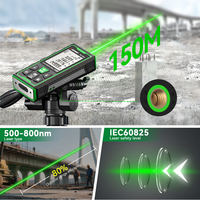 Télémètre laser vert 150m, instrument de mesure de distance professionnel pour l'extérieur, industriel, IP68, télémètre laser rechargeable
