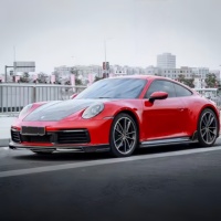 Convient à Porsche 911 992 Modification Upgrade TKT Style Dry Carbon Fiber Front Lip Rear Diffuser Side Skirt Body Kit