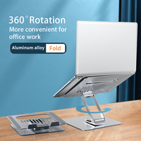Support pliable pour ordinateur portable, réglable, rotation à 360 degrés, support de bureau en aluminium