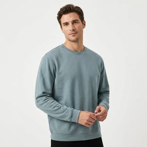 Sweat-shirt unisexe en molleton 100 % coton, couleur gris, avec logo personnalisé brodé de strass, col ras du cou, très résistant, best-seller de l'hiver - Product Image 1