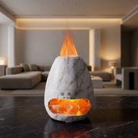 2026 Hotsale diffuseur d'arôme à ultrasons 200ml 3D flamme veilleuse pierre de sel huile essentielle brouillard humidificateur d'air pour chambre
