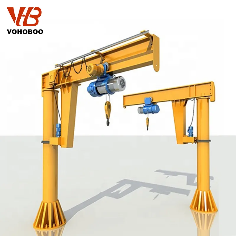 Workshop 360 Degree Electric Jib Crane Mobile Wall Mounted Slewing Cantilever Crane 500kg 1 Ton 2 Ton 5 Ton Provided by Sea 50KN