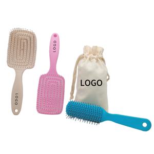 Peigne côtelé LOGO personnalisable femmes spécial grand peigne courbé moelleux haut crânien ménage coussin d'air peigne brosse à cheveux - Product Image 6