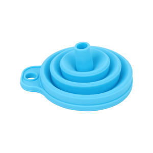 Funil dobrável redondo do silicone que dobra o funil portátil por atacado para a cozinha do óleo líquido - Product Image 4