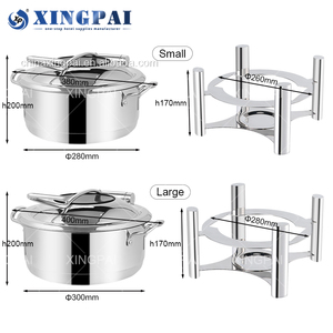 XINGPAI restaurant fournit des plats élégants en argent chauffe-plats buffet traiteur en acier inoxydable chauffe-plat électrique - Product Image 6