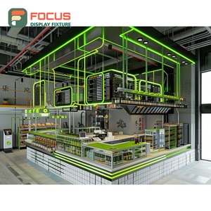 Mostrador de Servicio de Café Comercial con Estante para Pastelería, Mostrador de Cafetería en Negro Mate - Product Image 5