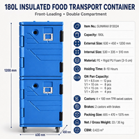 Glacière isotherme rotomoulée monobloc 180L pour la restauration et la chaîne du froid des fruits de mer