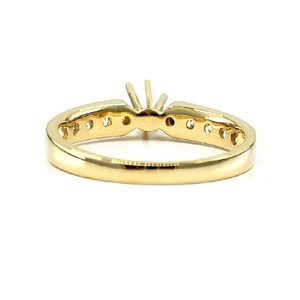 Haute qualité 18K or jaune massif véritable diamant Solitaire Semi monture bague de fiançailles Production rapide pour le mariage des femmes - Product Image 3