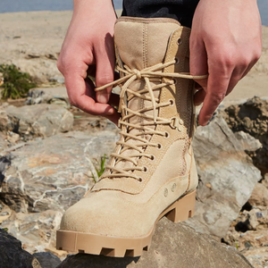 Bottes tactiques en cuir Panama pour randonnée et camping en plein air TSB04, avec fermeture éclair latérale et semelle extérieure robuste. - Product Image 4