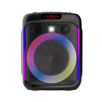 Haut-parleurs Subwoofer Stéréo Karaoké DJ Portable d'Extérieur avec Micro Sans Fil 6,5 Pouces, LED RGB, Basses Puissantes, Bluetooth 5.0, 20W, 3600mAh, 2 Unités