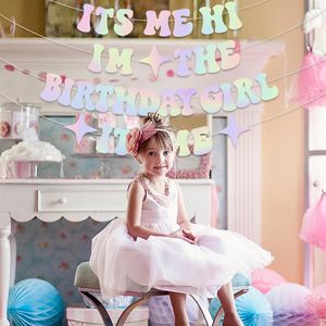 Guirnalda de <span class=keywords><strong>Feliz</strong></span> <span class=keywords><strong>Cumpleaños</strong></span> DIY para Niñas, Pancarta 'Es Mí, ¡Hola! Soy la Cumpleañera', Decoración para Fiestas de Cantantes - Product Image 5