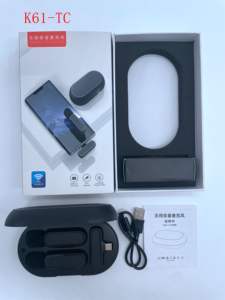 Micrófono de Solapa Inalámbrico Profesional K61 2.4G, Tipo C, Portátil, de Plástico, para Teléfonos Móviles, Blogueros y Transmisiones en Vivo - Product Image 4