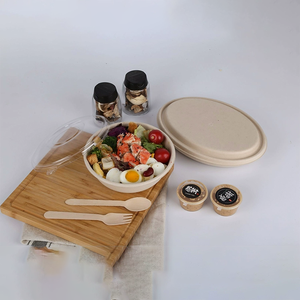 ชามสลัดแบบใช้แล้วทิ้งที่ทำจากกระดาษและชานอ้อยแบบย่อยสลายได้เป็นมิตรต่อสิ่งแวดล้อม - Product Image 4