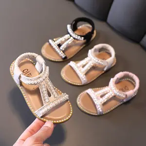 Çocuklar ayakkabı kızlar sandalet moda Sequins Rhinestone Bow kızlar prenses ayakkabı bebek kız ayakkabı düz topuk sandalet