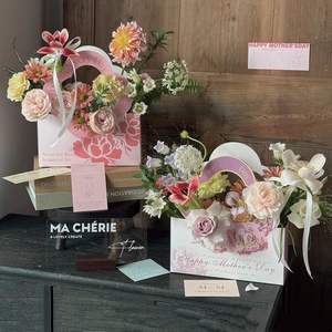 Joywood Caja de Arreglo Floral de Cartulina Blanca Impermeable con Revestimiento para Exhibición de Floristería - Product Image 1