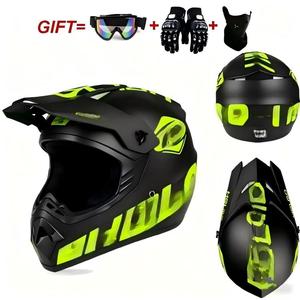 Casco de Motocross con Certificación DOT, ABS, Integral, para Carreras Todoterreno, con Gafas, Guantes y Máscara para Motocross y Dirt Bike - Product Image 6
