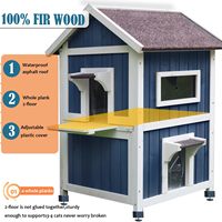 Villa moderne en bois massif à 2 étages pour l'extérieur Construction métallique durable avec escaliers et fenêtre Meubles pour animaux de compagnie