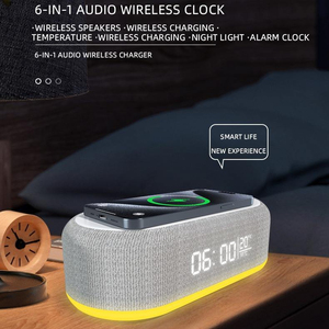 Reloj <span class=keywords><strong>Despertador</strong></span> 4 <span class=keywords><strong>en</strong></span> 1 con Cargador Inalámbrico de 15W, Estación de Carga Multifuncional de Escritorio - Product Image 2