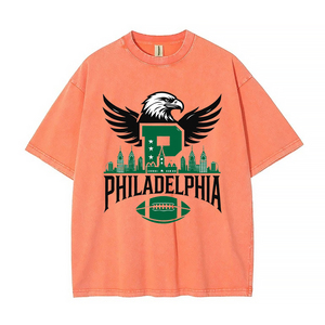 Camiseta DOVEARK Vintage de 250G, 100% Algodón, Personalizada para Equipos Deportivos, Estilo Philadelphia Football Game Day, Lavada, Unisex, Cuello Redondo, para Hombre - Product Image 3