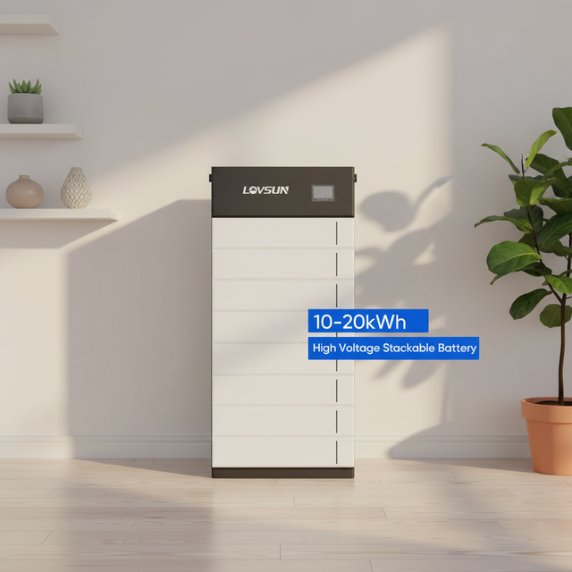 Lovsun Stackable High Voltage Lifepo4 Solar Battery Pack 5kWh 10kWh 20kWh for Hybrid Solar System Factory Direct Hot Sale