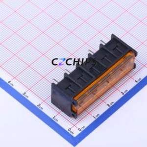 DBT50G-8.25-5P-BK-P Barrier Terminal Block Through hole,P=8.25mm Connector With Cover Plate 8.25mm 1x5P Straight Pin - Product Image 1