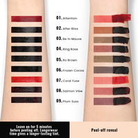 Lachava accepte les logos personnalisés, rouge à lèvres longue tenue, imperméable, effet tatouage, peel-off, OEM/ODM, non collant, haute pigmentation, crayon à lèvres, rouge à lèvres