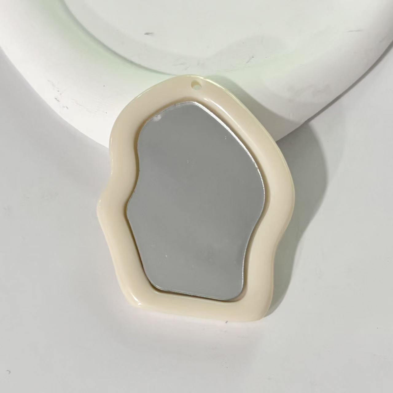 Irregular small mirror-off white