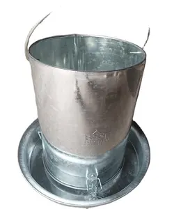 Galvanized Chicken Feeder Farm Animal Drinkers for Poultry Easy to Use and Durable