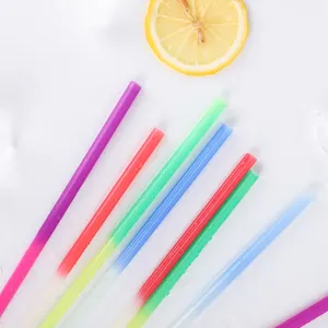 7.3x230 BPA-Free plastic color changing straw for drinking, reusable pp color-changing straws