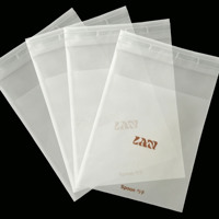 Sac en plastique transparent auto-adhésif mat givré CPE imperméable pour l'emballage des cuillères, logo personnalisé