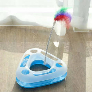 Giocattolo Interattivo per Gatti, Triangolo Rotante con Palla, Giochi per Gatti con Cerchio Girevole - Product Image 6