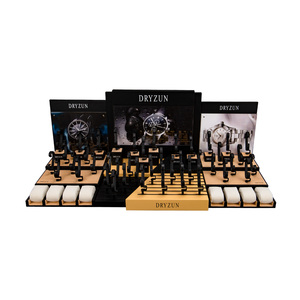 Handmade logo thương hiệu in cao cấp tùy chỉnh truy cập dọc lưới nhung gối bằng gỗ Multilayer Vòng đeo tay đồng hồ hiển thị - Product Image 2