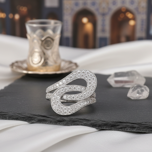 Elegante Design rodiato alla moda anello a grappolo all'ingrosso <span class=keywords><strong>Istanbul</strong></span> 925 gioielli in argento Sterling - Product Image 3