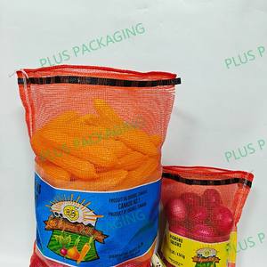 Customized PP Eco-friendly Mesh <b>Bag</b> 50kg/20kg 55*88cm & 45*75cm Drawstring <b>Potato</b> Onion Packing with Logo Printing - Product Image 3