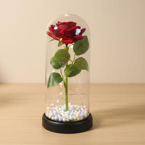 Rosa Preservada Romántica <span class=keywords><strong>en</strong></span> Cúpula de Cristal con Luz LED, Flor Individual, Regalo <span class=keywords><strong>para</strong></span> el Día de San Valentín, Aniversario, Decoración del Hogar, Decoración de Bodas - Product Image 4