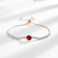 Ensemble de bijoux classique pour femmes à six branches, comprenant un bracelet, des boucles d'oreilles, une bague et un collier en rubis, ornements de luxe légers