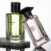 Bouteilles en verre cosmétiques rectangulaires vides de haute qualité, 35 ml, 50 ml, 100 ml, vente en gros, flacon pulvérisateur de parfum en verre avec pompe