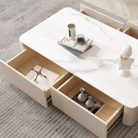 Table basse de luxe légère et minimaliste italienne rectangulaire pour la maison avec rangement pour meuble TV