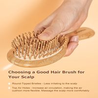 Fabricant de brosses à cheveux naturelles masseur de tête en bambou brosse d'application d'huile de cuir chevelu brosse à cheveux en bambou personnalisée masseur